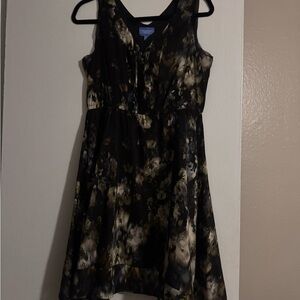 Simply Vera Vera Wang A-line Black and Cream Cocktail Dress